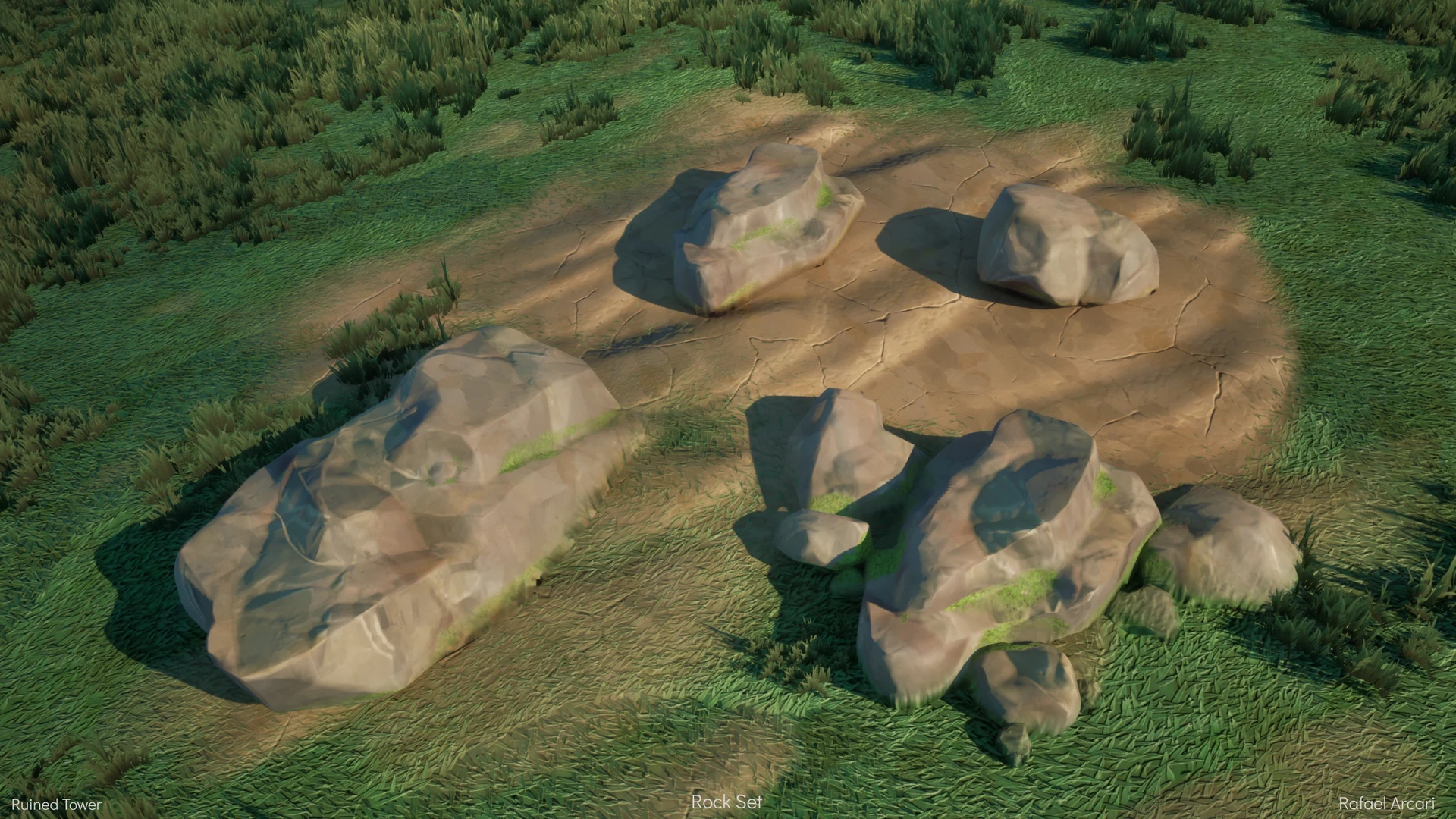 These rocks use a world aligned material for ease of use and so i could scale them to create more intresting rock formations